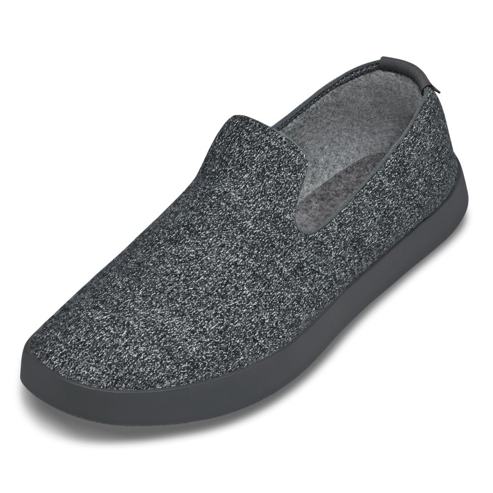 Allbirds Men's Slip-Ons Dark Grey - Wool Loungers - 65981CTZE